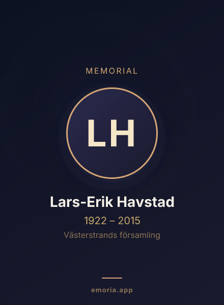 Memorial portrait of Lars-Erik Havstad