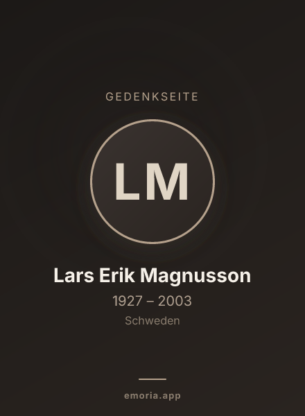 Gedenkportrait von Lars Erik Magnusson