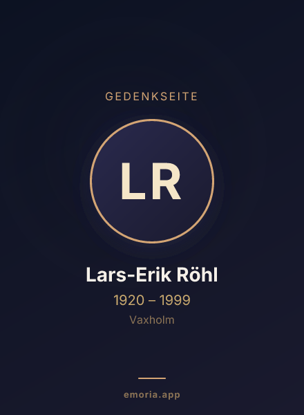 Gedenkportrait von Lars-Erik Röhl
