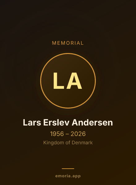 Memorial portrait of Lars Erslev Andersen