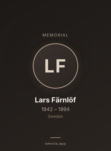 Memorial portrait of Lars Färnlöf