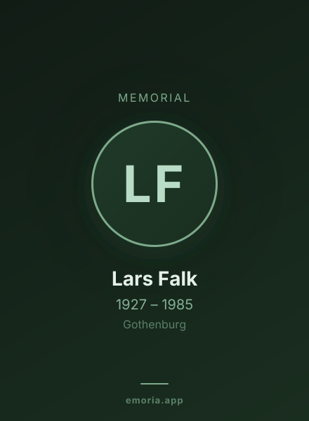 Memorial portrait of Lars Falk