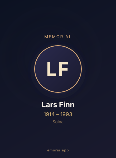 Memorial portrait of Lars Finn