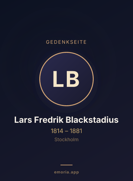 Gedenkportrait von Lars Fredrik Blackstadius