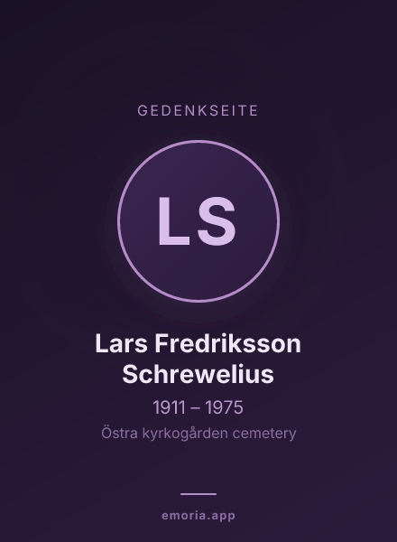 Gedenkportrait von Lars Fredriksson Schrewelius