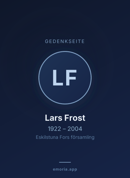 Gedenkportrait von Lars Frost