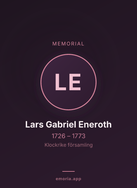 Memorial portrait of Lars Gabriel Eneroth