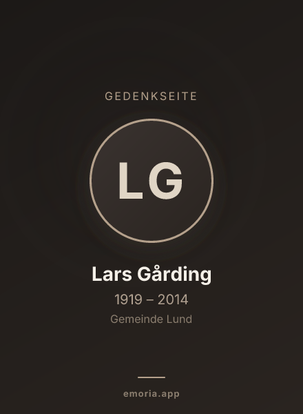 Gedenkportrait von Lars Gårding