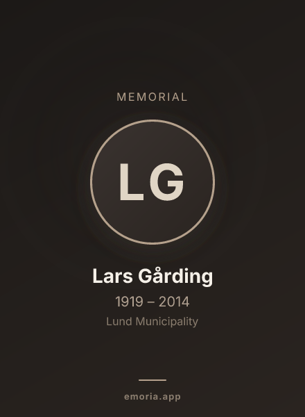 Memorial portrait of Lars Gårding