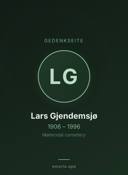 Gedenkportrait von Lars Gjendemsjø