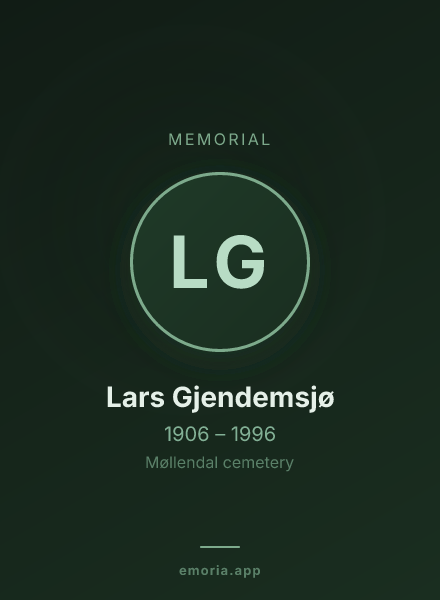 Memorial portrait of Lars Gjendemsjø