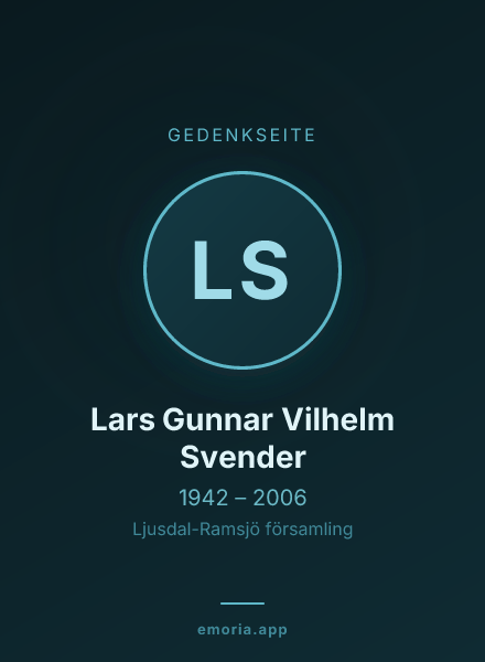 Gedenkportrait von Lars Gunnar Vilhelm Svender