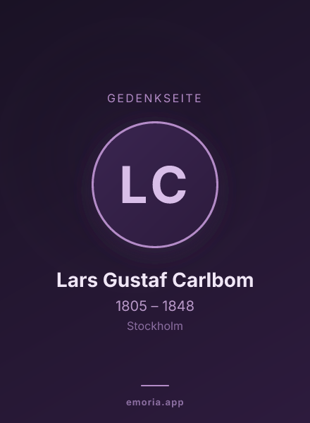 Gedenkportrait von Lars Gustaf Carlbom