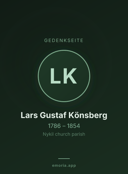 Gedenkportrait von Lars Gustaf Könsberg