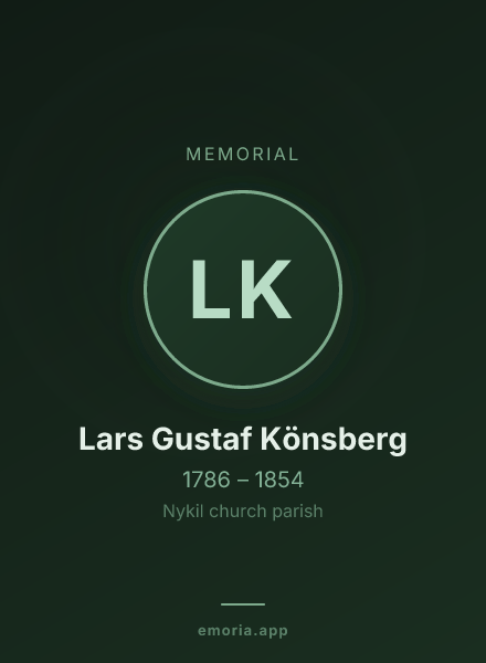 Memorial portrait of Lars Gustaf Könsberg