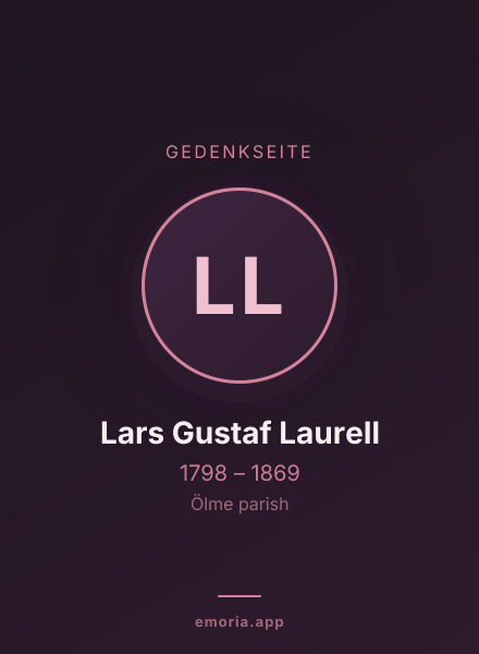 Gedenkportrait von Lars Gustaf Laurell