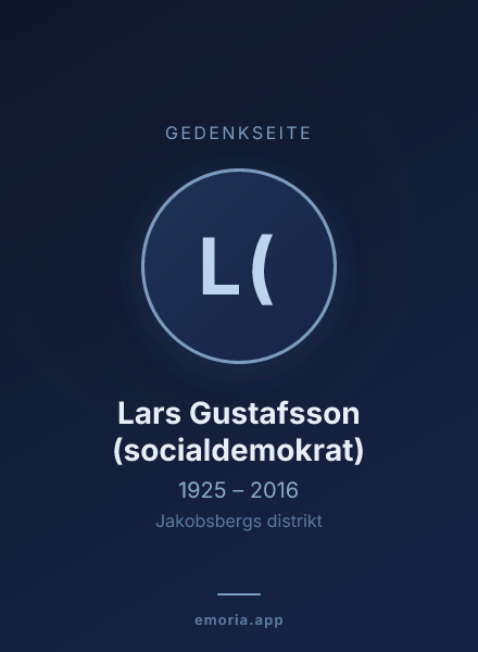 Gedenkportrait von Lars Gustafsson (socialdemokrat)