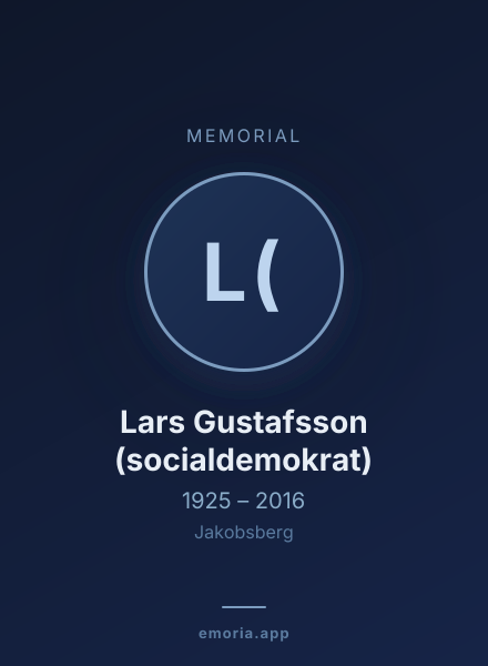 Memorial portrait of Lars Gustafsson (socialdemokrat)