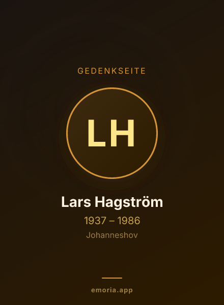 Gedenkportrait von Lars Hagström