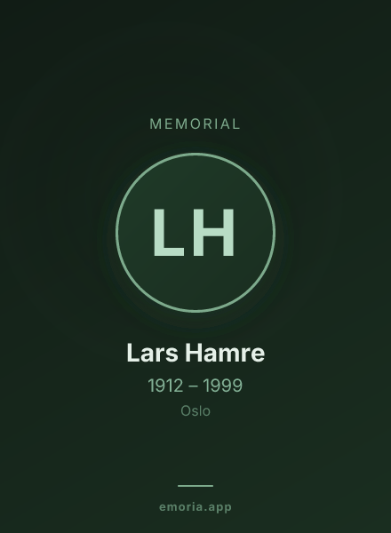 Memorial portrait of Lars Hamre