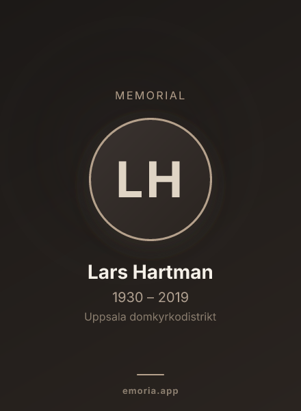 Memorial portrait of Lars Hartman