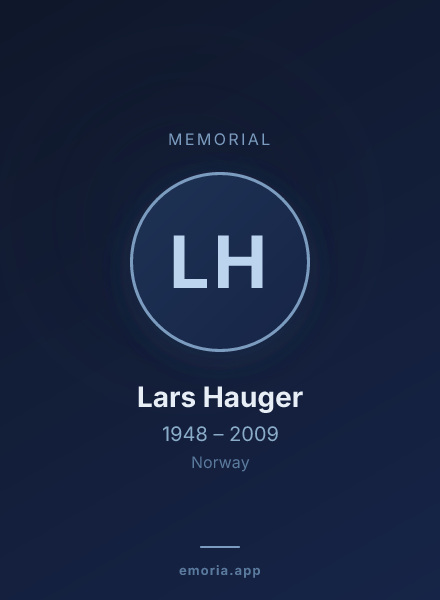 Memorial portrait of Lars Hauger