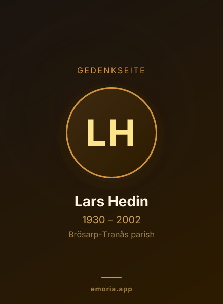 Gedenkportrait von Lars Hedin