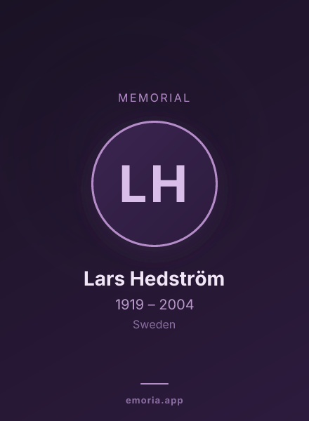 Memorial portrait of Lars Hedström