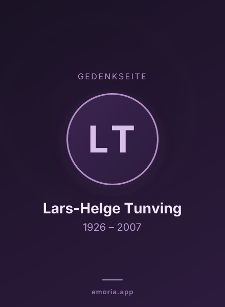 Gedenkportrait von Lars-Helge Tunving