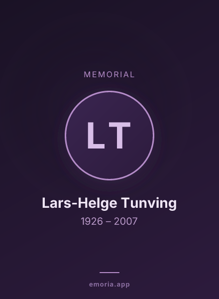 Memorial portrait of Lars-Helge Tunving
