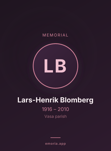 Memorial portrait of Lars-Henrik Blomberg