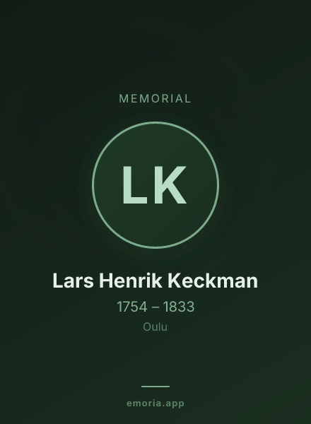 Memorial portrait of Lars Henrik Keckman