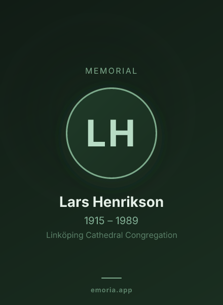 Memorial portrait of Lars Henrikson