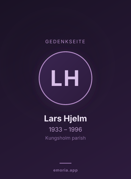Gedenkportrait von Lars Hjelm