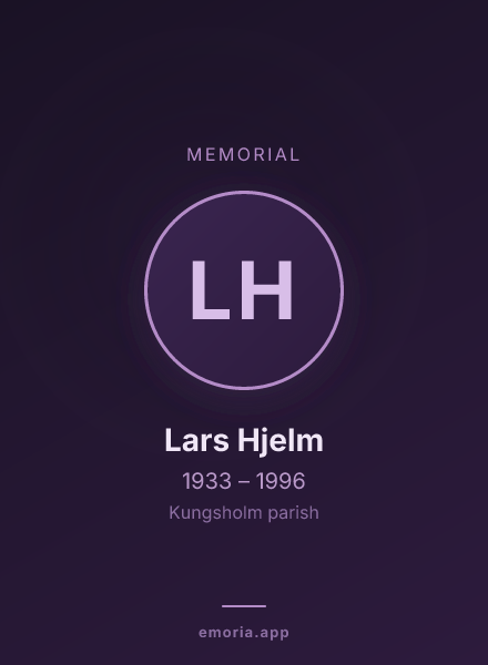 Memorial portrait of Lars Hjelm