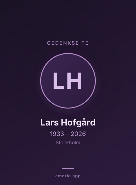 Gedenkportrait von Lars Hofgård
