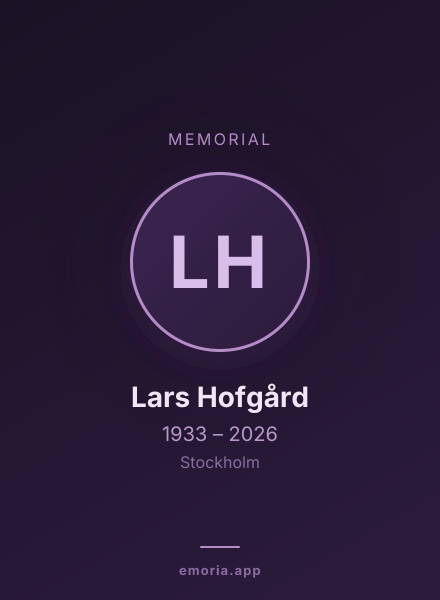 Memorial portrait of Lars Hofgård