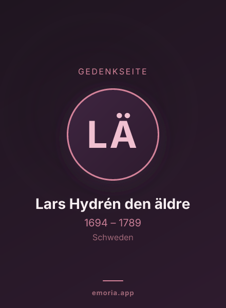Gedenkportrait von Lars Hydrén den äldre