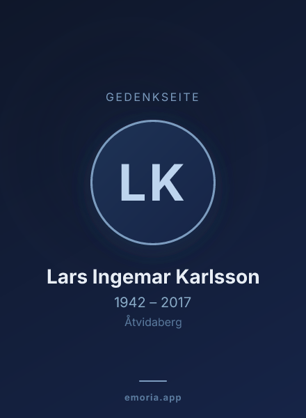Gedenkportrait von Lars Ingemar Karlsson
