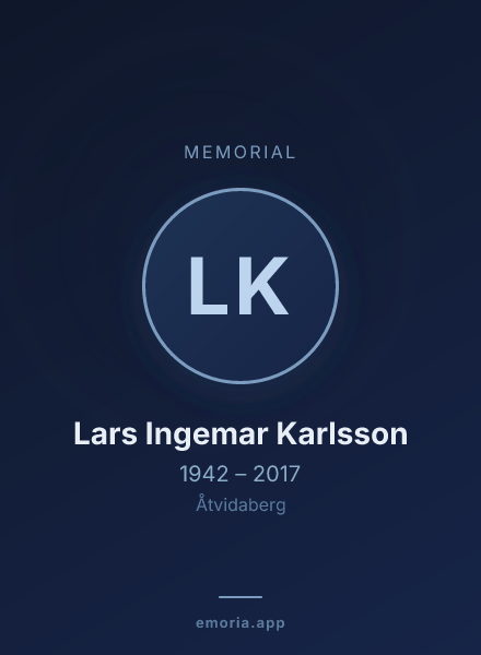 Memorial portrait of Lars Ingemar Karlsson