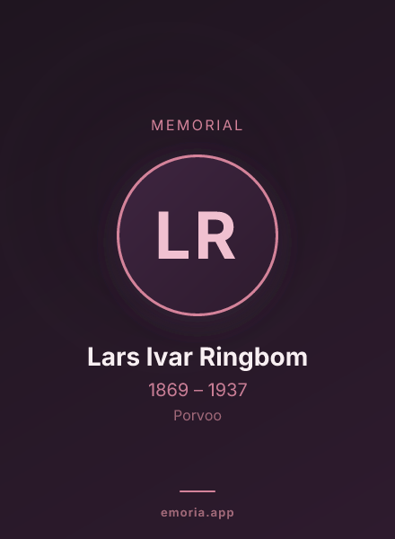 Memorial portrait of Lars Ivar Ringbom