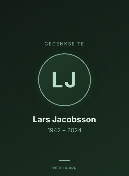 Gedenkportrait von Lars Jacobsson
