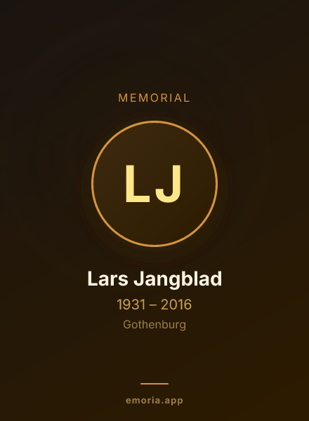 Memorial portrait of Lars Jangblad