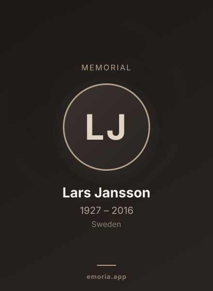 Memorial portrait of Lars Jansson