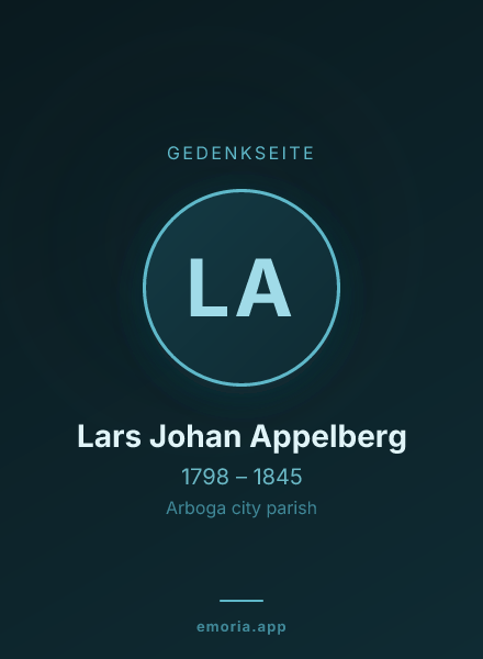 Gedenkportrait von Lars Johan Appelberg