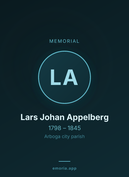 Memorial portrait of Lars Johan Appelberg