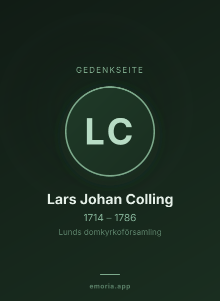 Gedenkportrait von Lars Johan Colling
