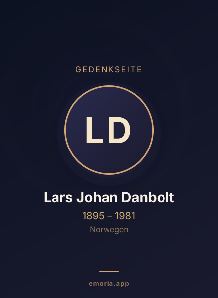 Gedenkportrait von Lars Johan Danbolt