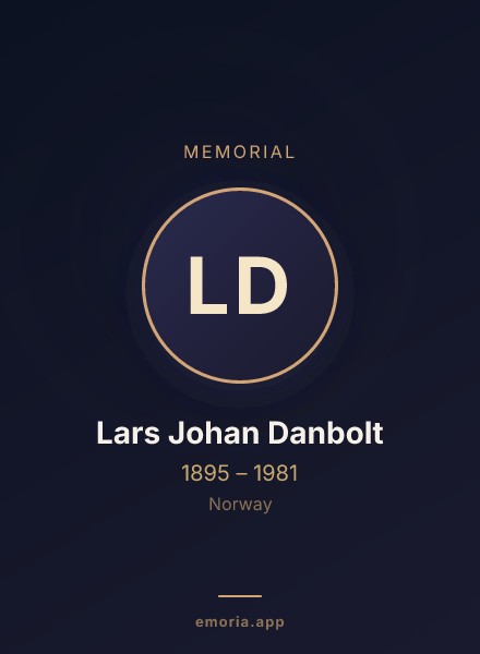 Memorial portrait of Lars Johan Danbolt