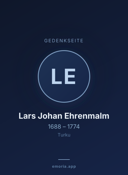 Gedenkportrait von Lars Johan Ehrenmalm